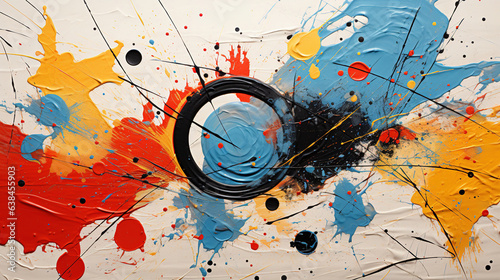 Wallpaper Mural Circular Circle Frame Made With Acrylic Paint Splashes Isolated on Background AI Generative Torontodigital.ca