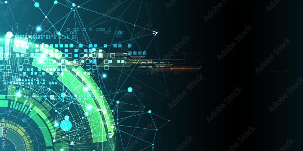 Obraz premium Abstract technology concept. Circuit board, high computer color background.