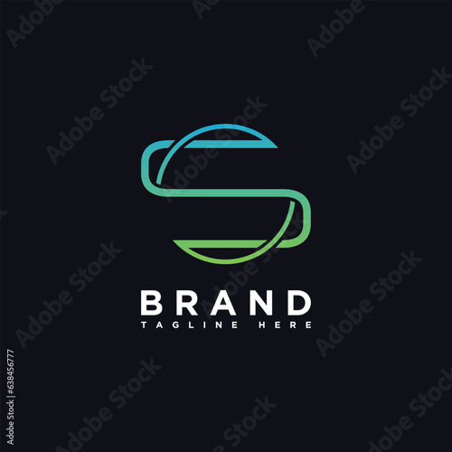 Letter S logo design media corporate linear outline style