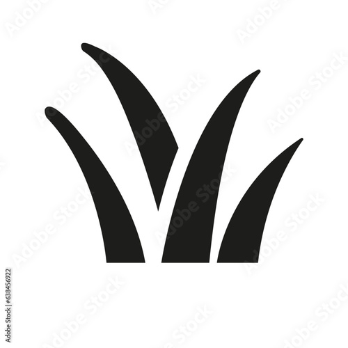 Grass icon vector in a flat style isolated on white background.
