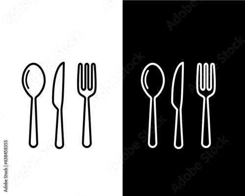 Spoon and fork icon ,Restaurant icon vector logo design template