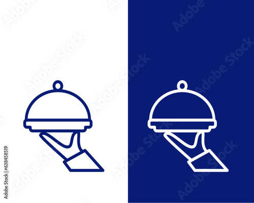 Food tray icon vector logo flat style illustration
