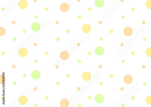 背景　大小のカラフルな水玉パターン　オレンジ