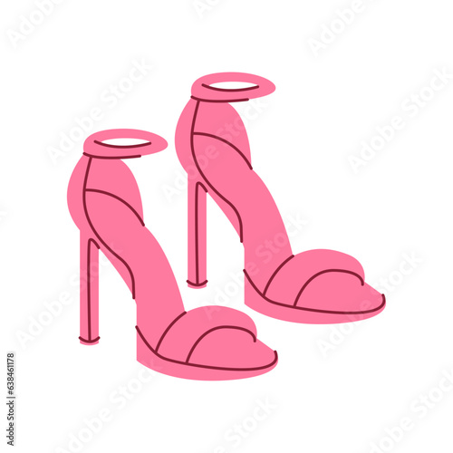 Vector illustration of shoes. Cute pink shoes in a simple style isolated on a white background.