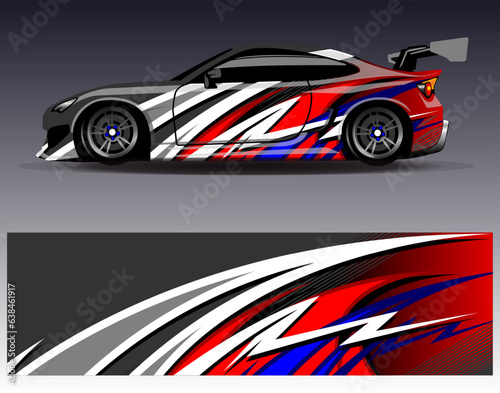 Race car wrap decal designs. Abstract racing and sport background for car livery or daily use car vinyl sticker