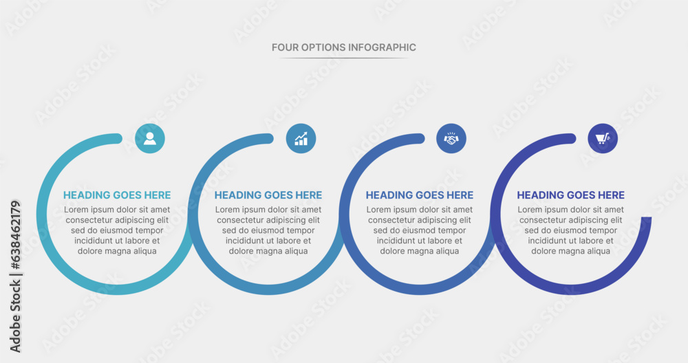 Circle Infographic Template Design With 4 Steps, Process Workflow Diagram Circle Infographic Template Design With 4 Steps, Process Workflow Diagram