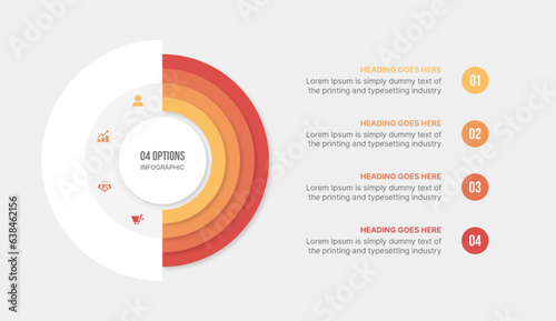 Four Options Steps Circle Infographic Template Design