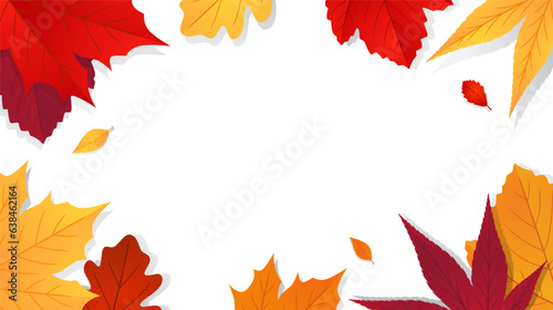 Autumn background. Falling autumn leaves banner design. Vector illustration