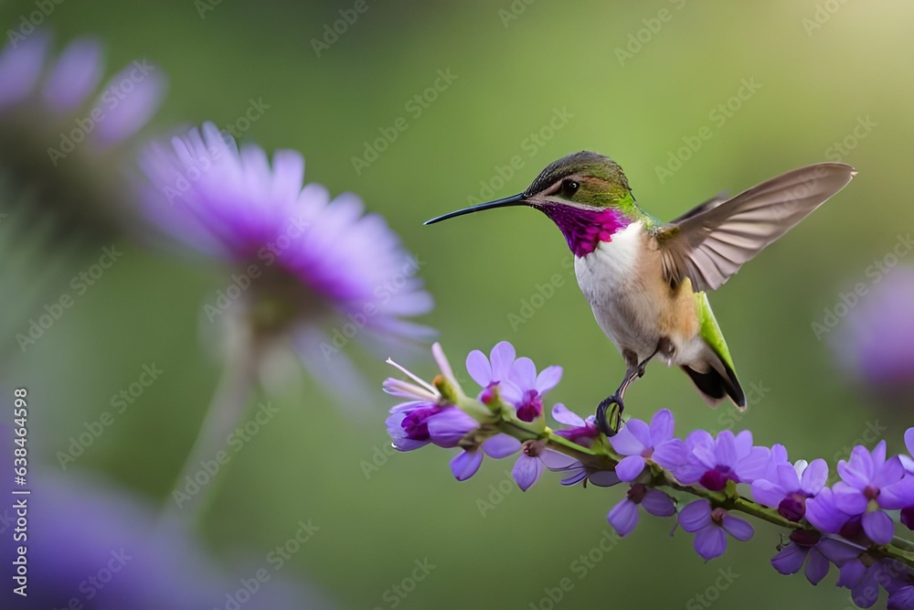 Naklejka premium hummingbird on flower