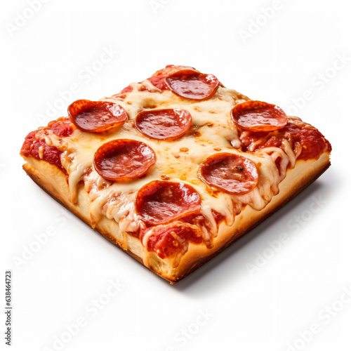 Square Crust Flatbread Pizza, Square slices of delicious Italian style margarita pizza on board 