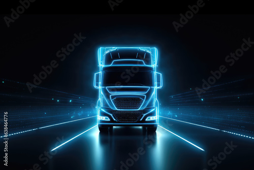blue truck light stroke transportation concept rendering