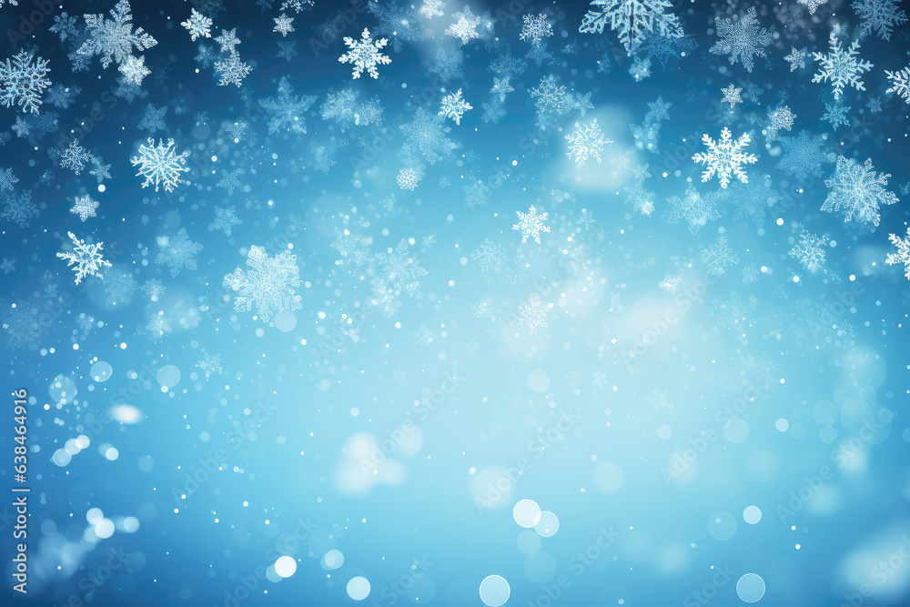 Christmas snowflake blue background material