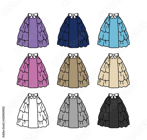 スカートのイラストセット