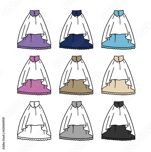スカートのイラストセット