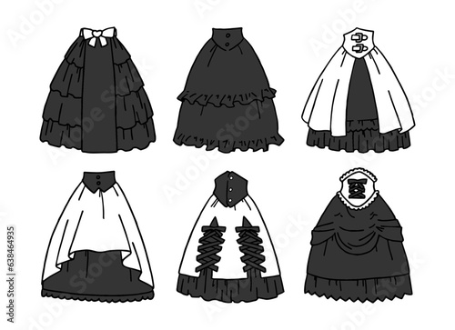 黒のスカートのイラストセット