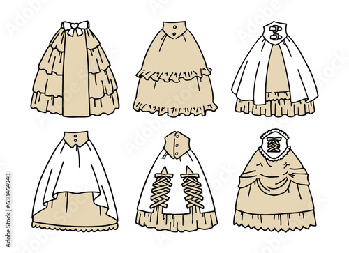 ベージュのスカートのイラストセット