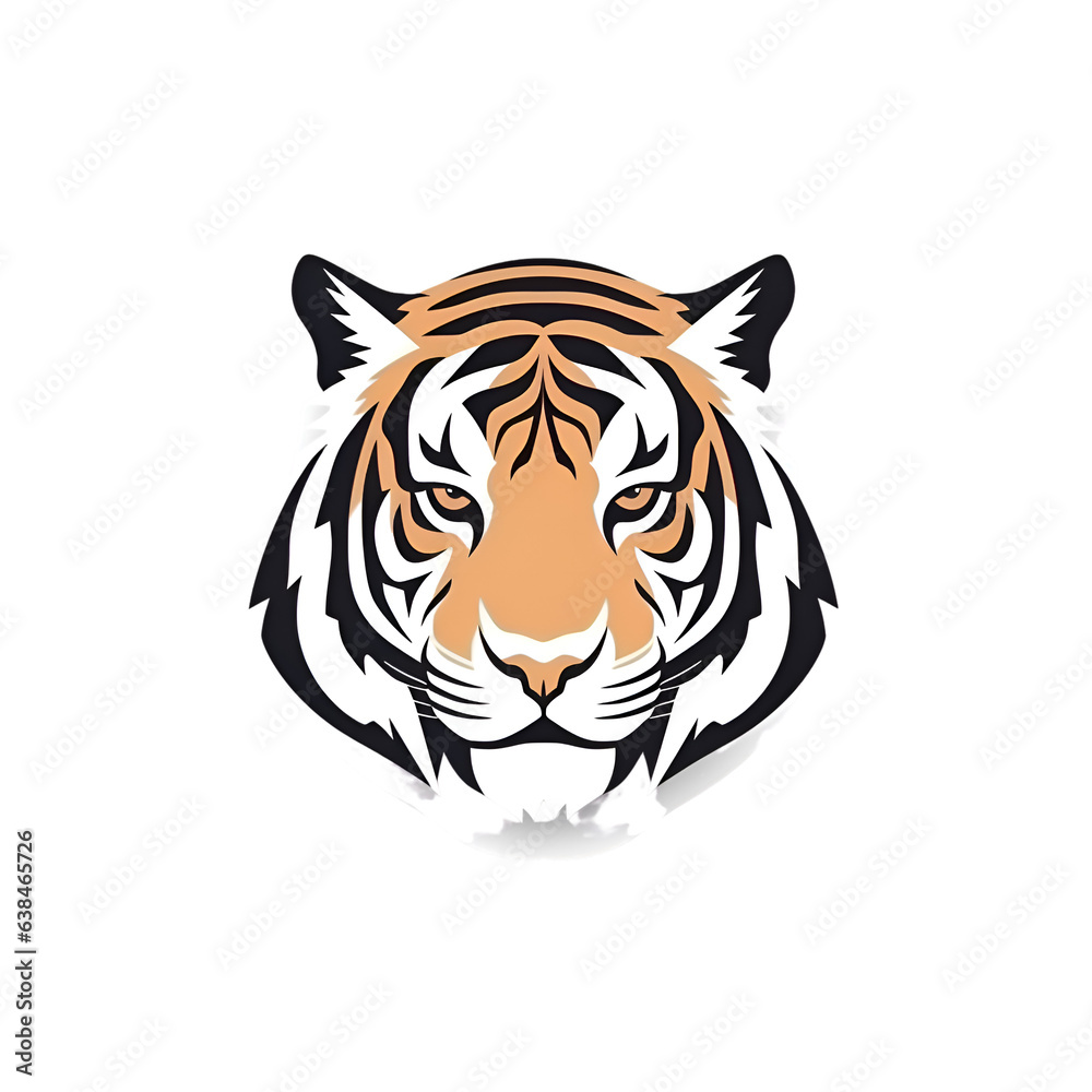 Tiger head vector icon design template. Tiger head vector icon.