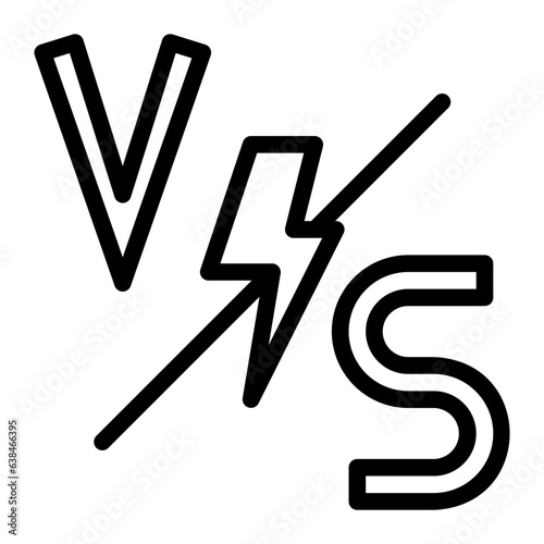 vs line icon photo