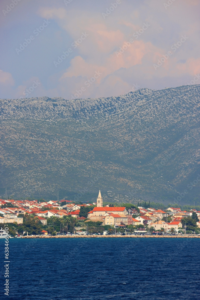 Small picturesque town Orebic on peljesac peninsula, Croatia.