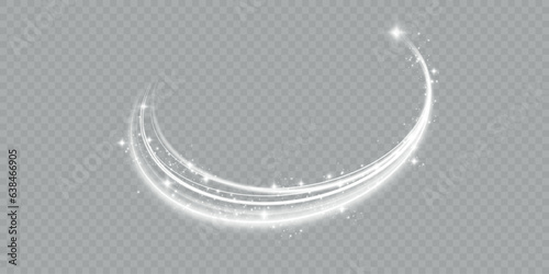 Festive glowing curl in neon color. Luminous white podium. Sales funnel. A magical light line twisting into a spiral. Spiral light PNG.