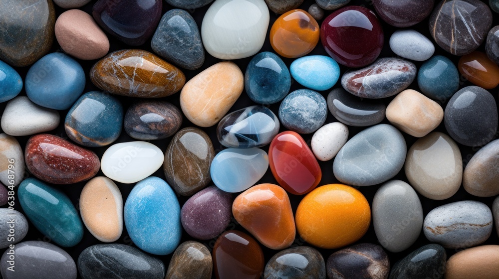 A vibrant collection of multi-colored stones creating a natural background image with geological charm A vibrant collection of multi-colored stones creating a natural background image with geological charm