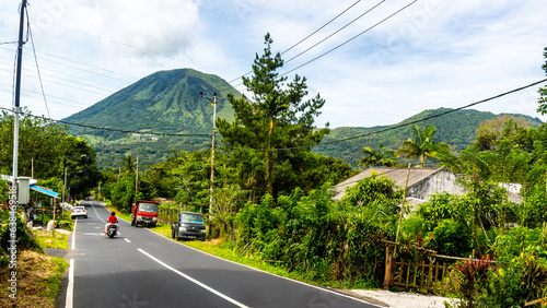 The beautiful lokon mountain in Tomohon city photo