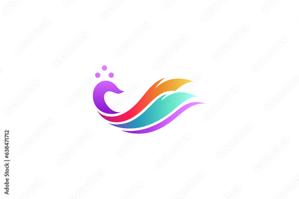 Peacock logo design with colorful gradient