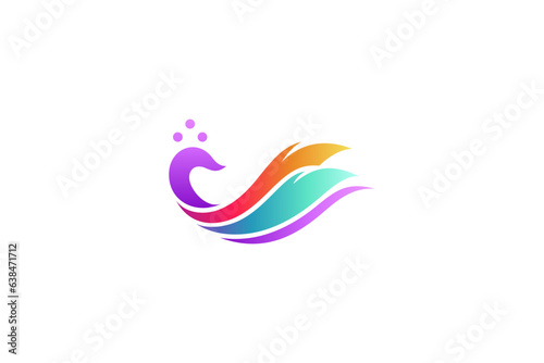 Peacock logo design with colorful gradient