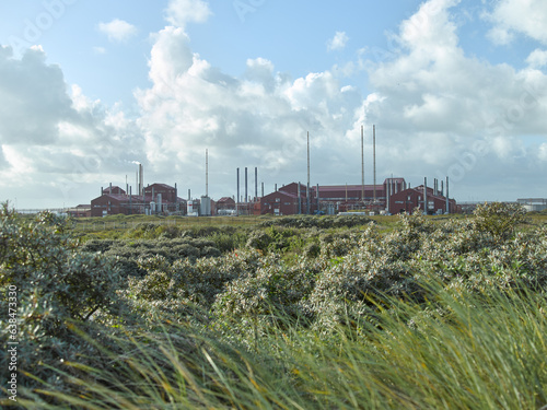romantic old factory in the green nature in denmark