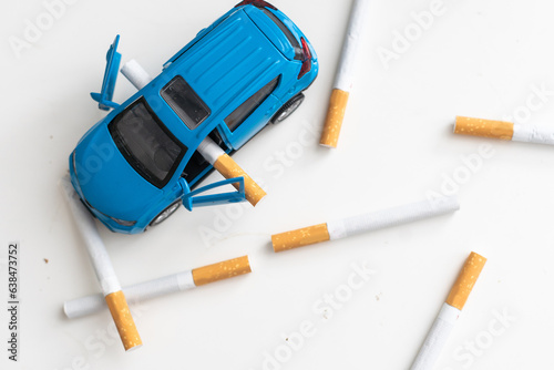 cigarette White background Smoke car photo