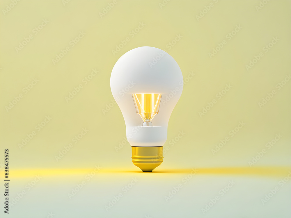 light bulb on yellow background