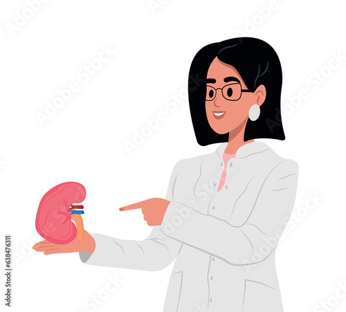 Nephrologist doctor, kidneys issues. World Day of Organ Donation and Transplantation.World Kidney Day. Concept of treatment of kidney diseases, kidney transplantation or organ donation.