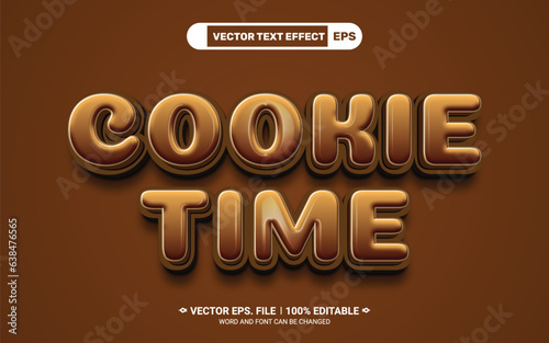Cookie time editable 3d vector text style effect