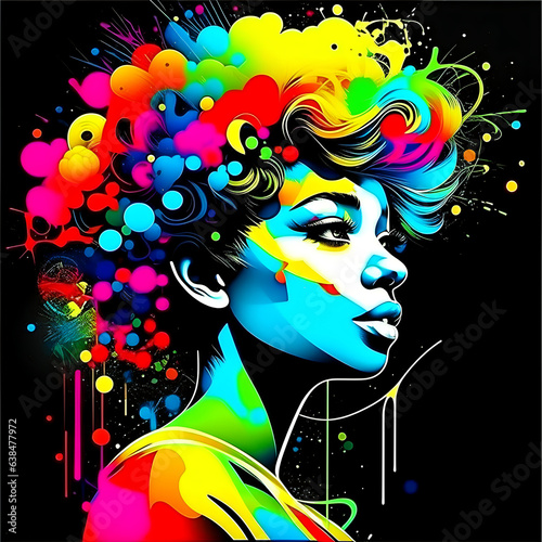 Colorful Depiction character black white