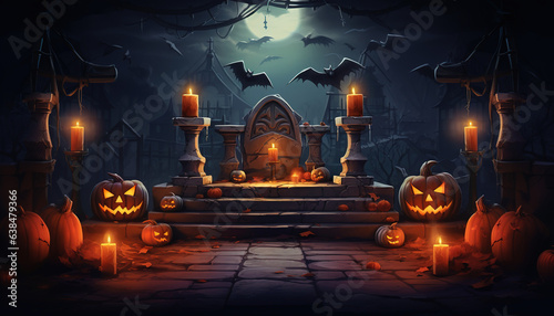halloween pumpkin on the grave