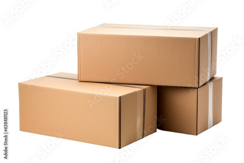 Cardboard boxes isolated on transparent background PNG © Mei Chen