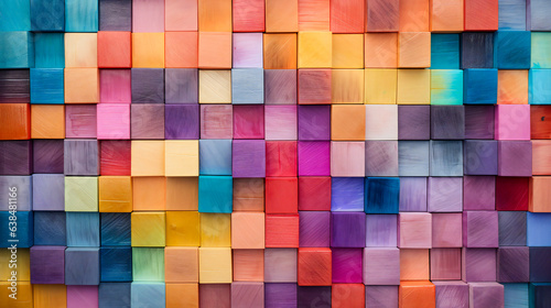 Colorful painted wooden blocks background