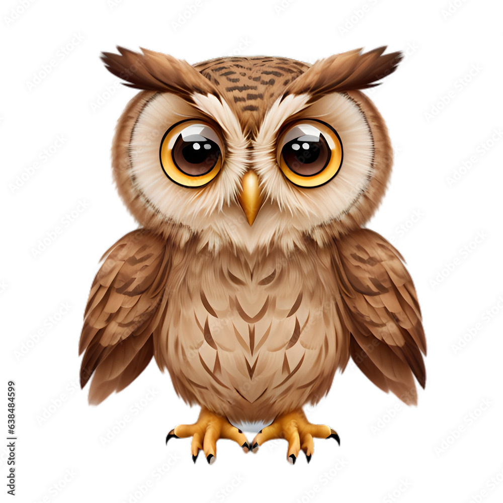 Obraz premium owl looks at the camera generative ia