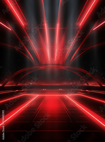 Ai generative Backdrop With Illumination Of Red Spotlights For Flyers realistic image ultra hd high design 