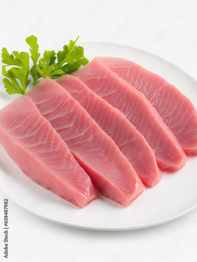 tuna sashimi isolated on white background