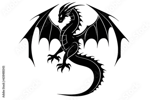 dragon tattoo  transparent PNG background  generative ai