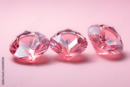 Diamonds isolated on pink background illustration