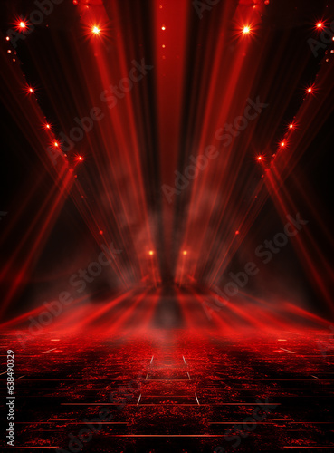 Ai generative Backdrop With Illumination Of Red Spotlights For Flyers realistic image ultra hd high design 