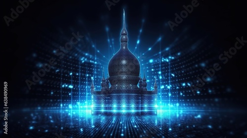 Islamic icon, Id-Ul-Fitr, Ramzan, Hijra - Islamic New Year, Bakrid (Eid-al-Adha), Moharam, and Miladi Nabi, Generative ai. photo