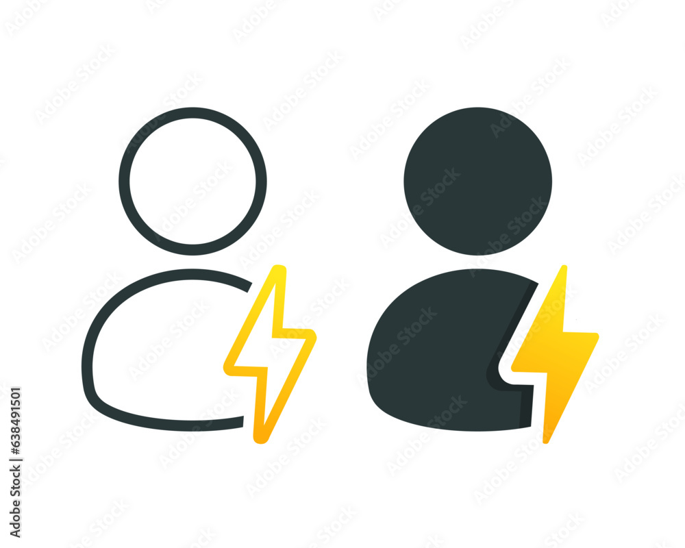 Person lightning icon. Illustration vector Person lightning icon. Illustration vector