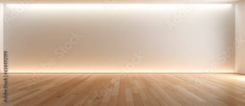 Fototapeta Naklejka Na Ścianę i Meble -  3d room with wood floor and white walls mock up
