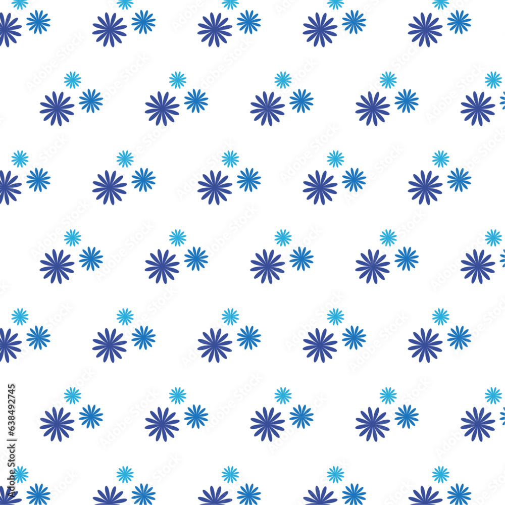 Blue seamless floral pattern design vector