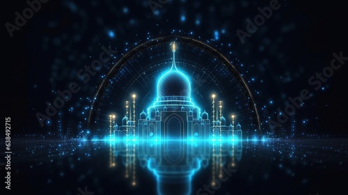 Islamic icon, Id-Ul-Fitr, Ramzan, Hijra - Islamic New Year, Bakrid (Eid-al-Adha), Moharam, and Miladi Nabi, Generative ai. photo