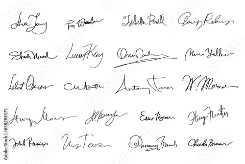 Autographs Set. Collection of Business Contract Signatures