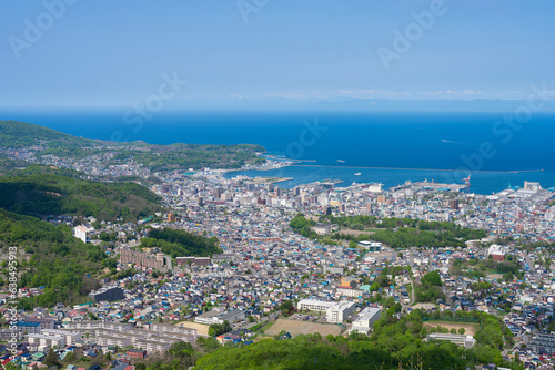 小樽天狗山から見た小樽の風景